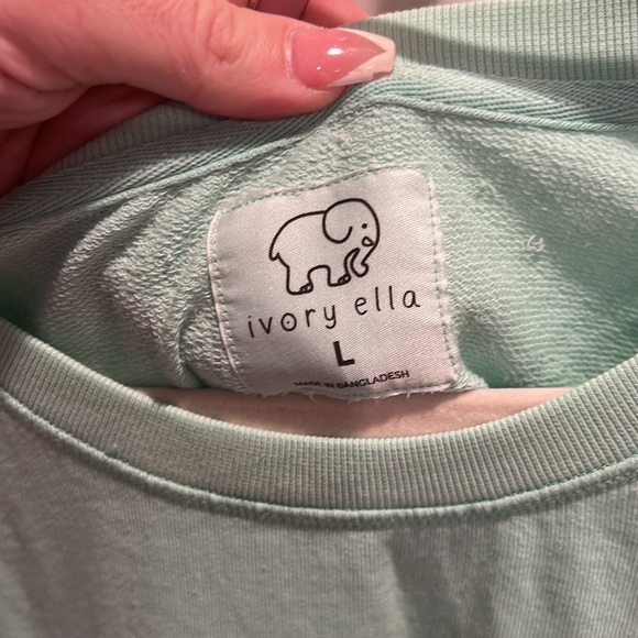 Ivory Ella Teal thin sweatshirt size Large - Picture 3 of 6